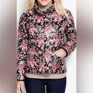 Lands End floral down puffer coat sz med 10/12